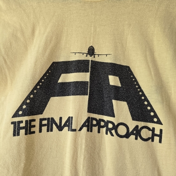 Vtg 1970s Final Approach Single Stitch Just Married Graphic Yellow Tee Tshirt M - Picture 3 of 6